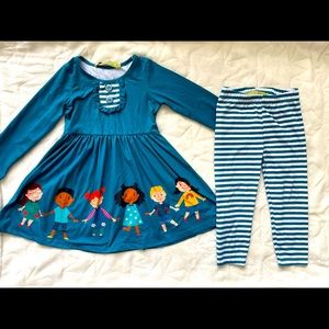Millie Loves Lily size 3 long sleeve dress and leggings set
